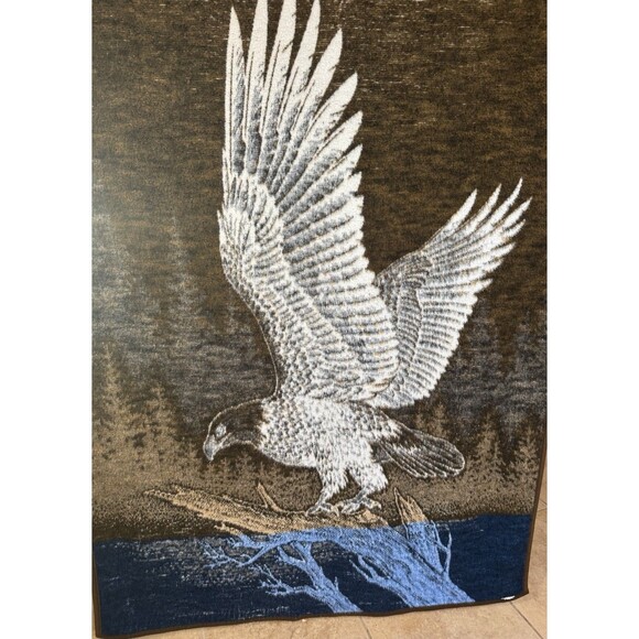 Biederlack Eagle Blanket Throw 50” x 75” Vintage Excellent Condition Made in USA - Picture 4 of 5